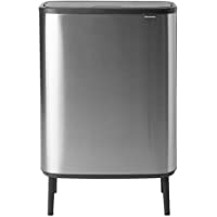 Brabantia Bo Touch Bin Hi Cubo de basura con patas 2 x 30 l- color acero mate antihuellas